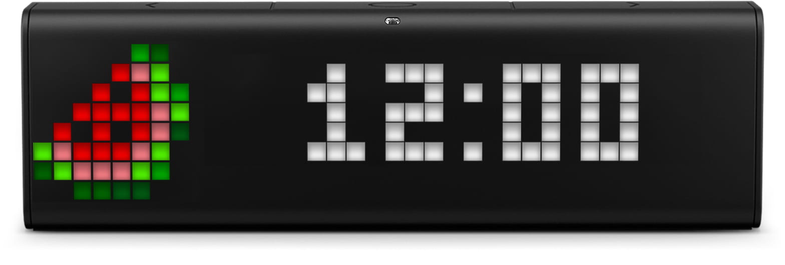 LaMetric Time smart clock shows time and watermelon clock face