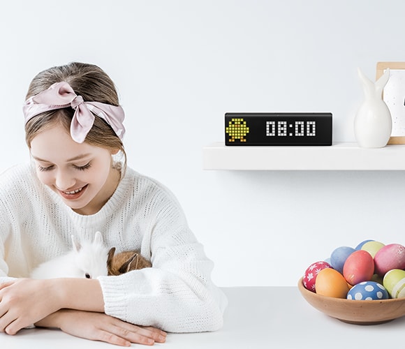 LaMetric TIME Wi-Fi Clock for Smart Home - Social Media Counter - Cinema  Lightbox - Digital Alarm Clock with Weather - Retro Pixel Art Bluetooth  Speaker with 37…