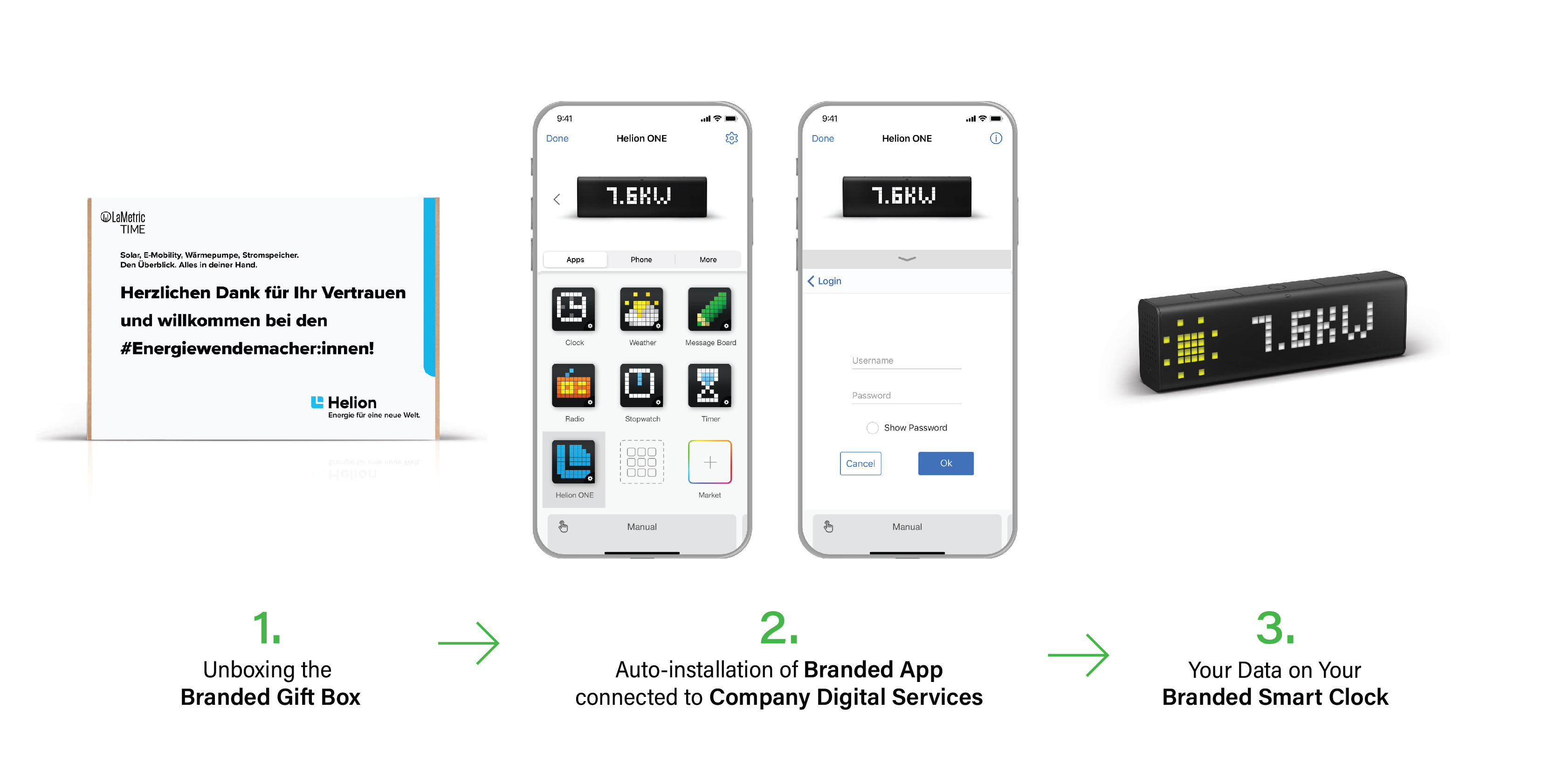 Your Branded Clock with Company Digital Service Integration