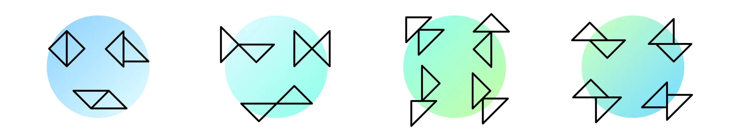 Examples of assembling LaMetric SKY smart light surfaces into different shapes